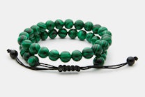 Executive Society - Beaded Bracelet - Green, Black Marble