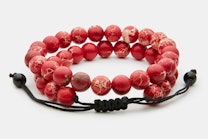 Executive Society - Beaded Bracelet - Red/Cream Granite Multi-1