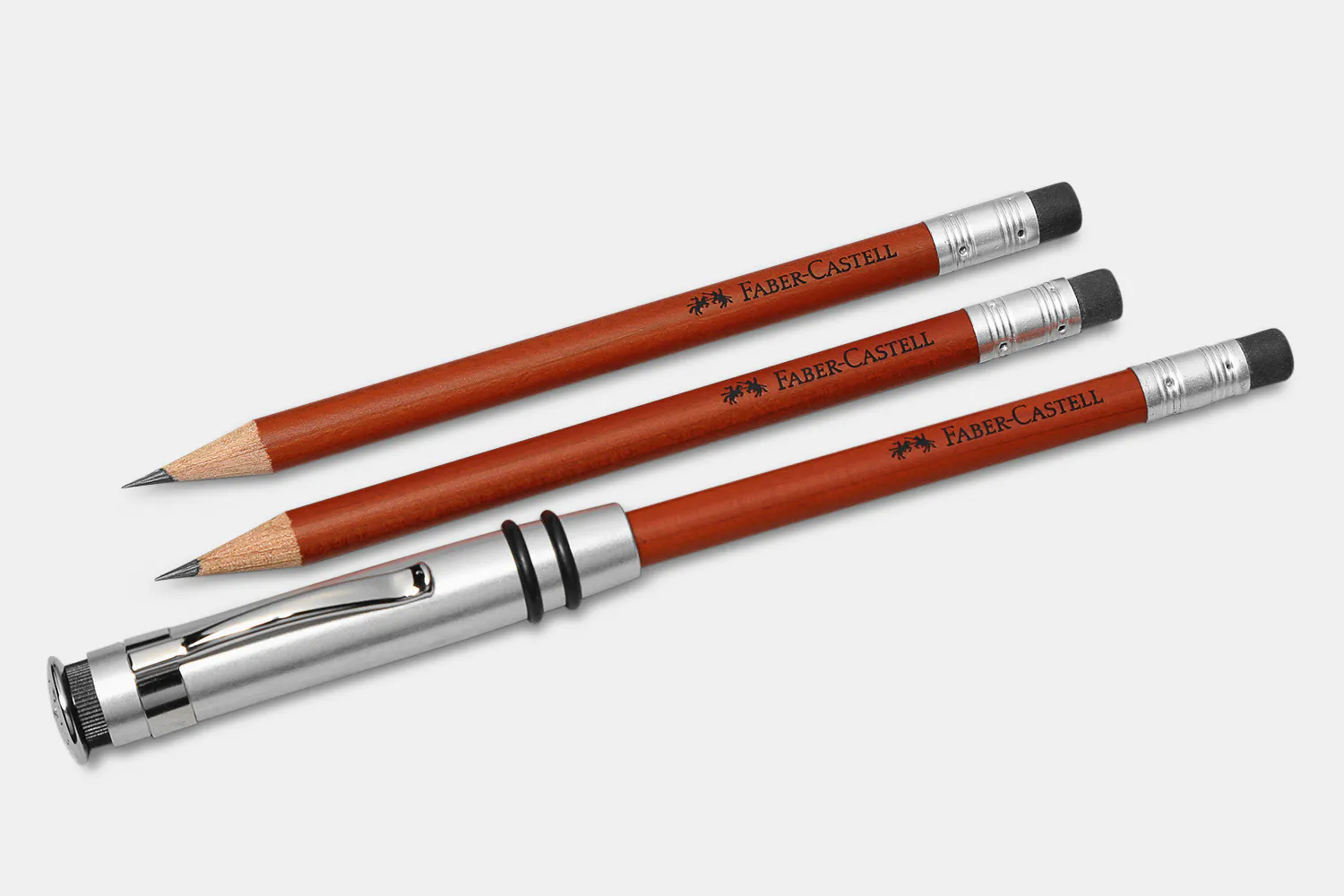 3 Crayons De Rechange Faber-Castell Perfect Pencil - HB Avec Gomme - 175mm