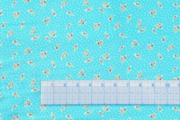 Floral Blue With white dots