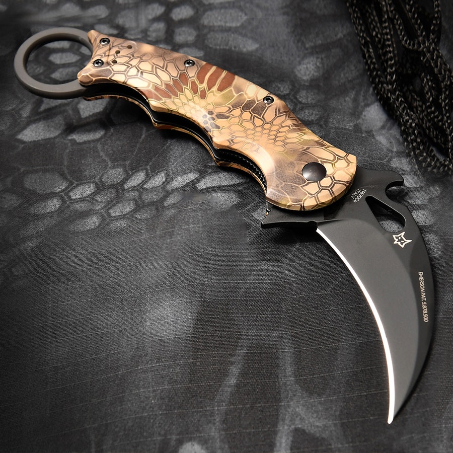 FOX 479KH Highlander Kryptek Folding Karambit | Knives | Neck
