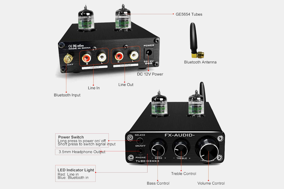FX Audio TUBE-03MKII BT Tube Preamp & Headphone Amp