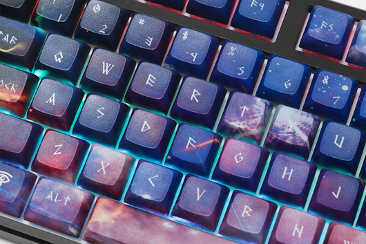 Galaxy Violet PBT All Over Dye-Subbed Keycap Set | Mechanical Keyboards