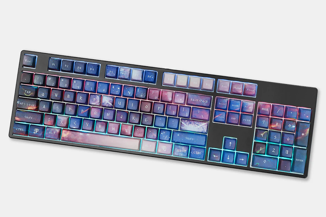 Galaxy Violet PBT All Over Dye-Subbed Keycap Set | Mechanical Keyboards