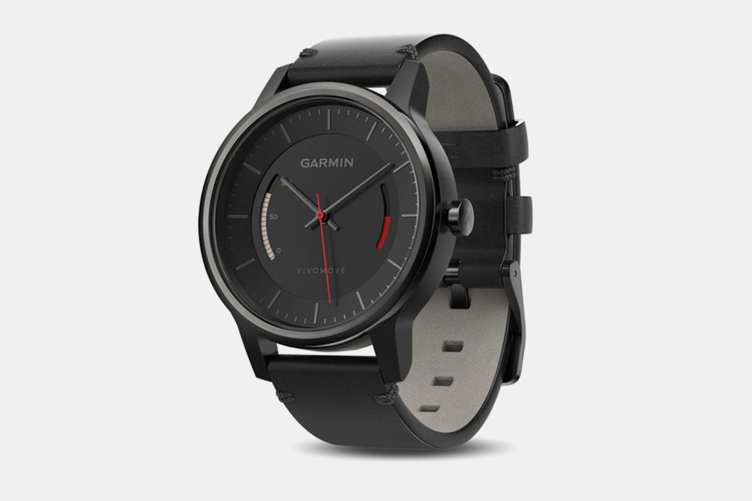 Garmin Vivomove Classic Black w/ Leather Band Details | Smart