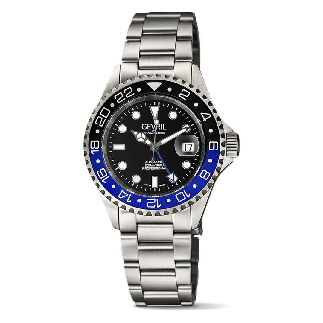 gevril wall street gmt automatic watch