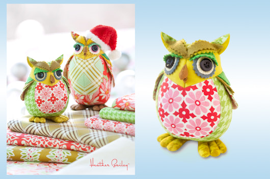 Ginger Snap Fabric and Owl Pin Cushion Pattern
