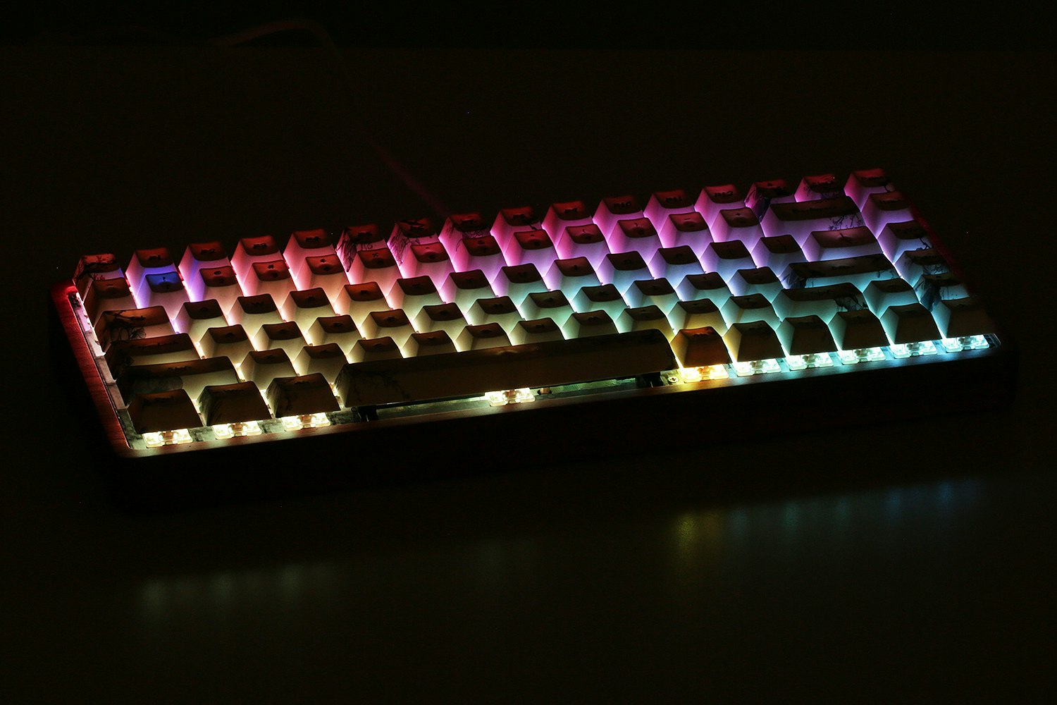 GK84 75% Bluetooth 3.0 Wooden Mechanical Keyboard