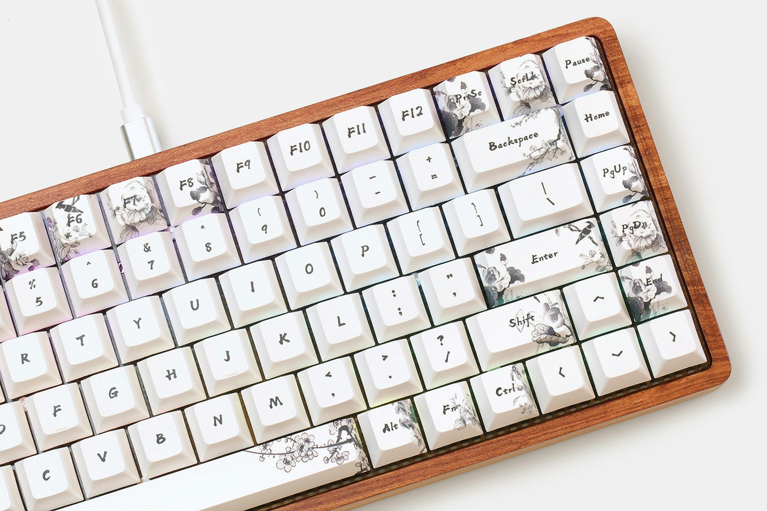 GK84 75% Bluetooth 3.0 Wooden Mechanical Keyboard