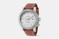 Airman 44 - GL0055 | GMT, White Dial, Brown Leather Strap