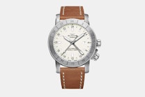 Airman 42 - GL0067 | GMT, White Dial, Brown Leather Strap