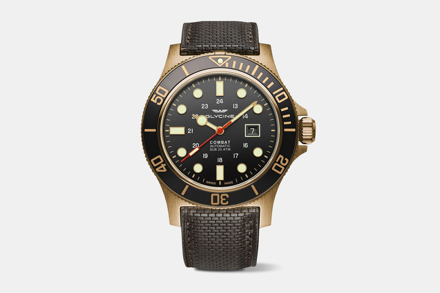 Glycine Combat Sub Bronze Automatic Watch Watches Dive Watches Drop