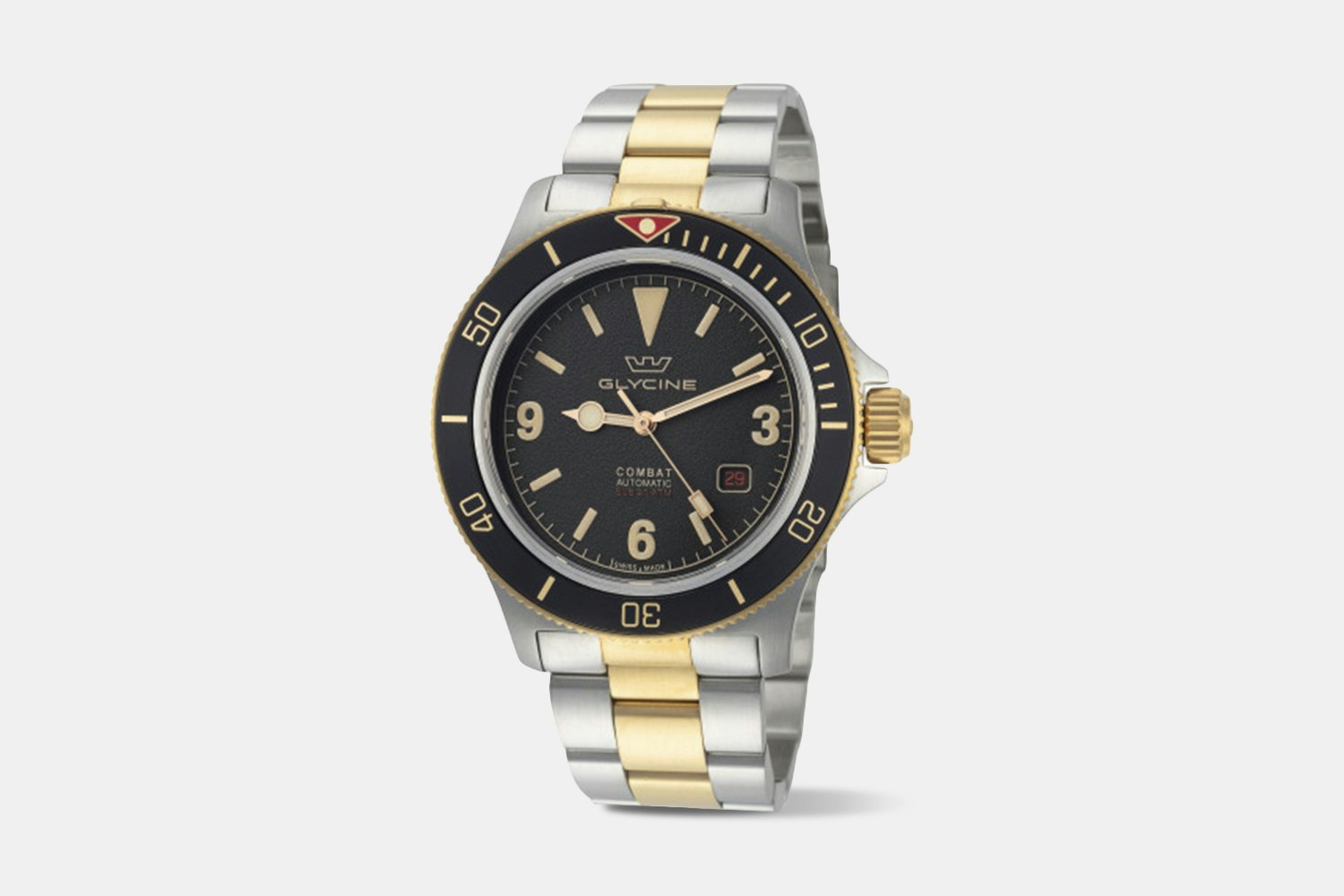 GLYCINE COMBAT SUB VINTAGE AUTO 345 DROP WatchinTyme