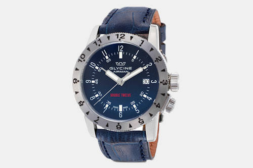 Glycine Double Twelve Automatic Watch Watches Pilot Watches Drop