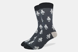 Grey Robot Crew Socks