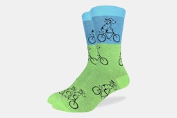 Green & Blue Dog ON Bike Crew Socks