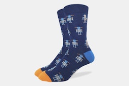 Blue Robot Crew Socks