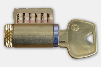 6-Pin Cutaway Practice Lock W Sargent LA Keyway (Brass)