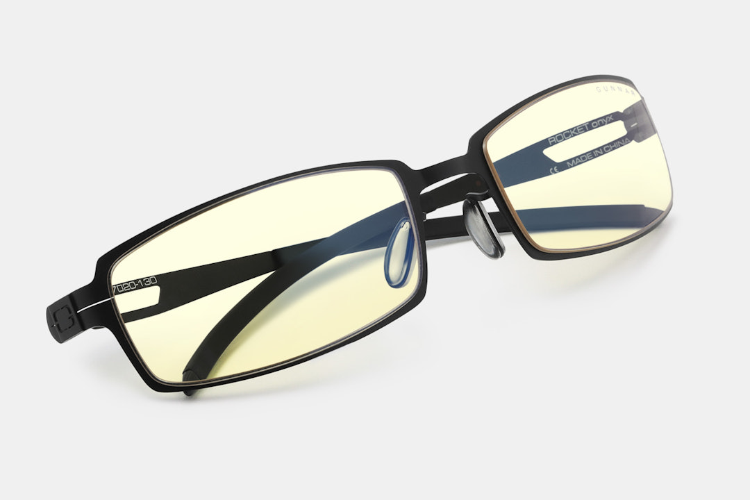 Gunnar Rocket Alt Fit Men's Onyx Rectangle Gamer Glasses