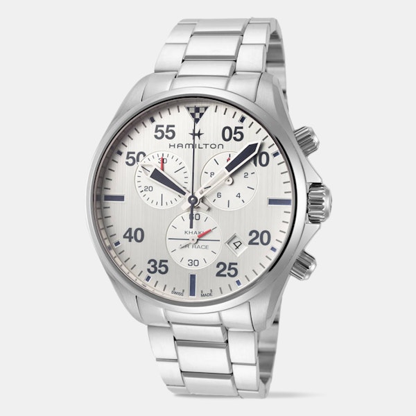 HAMI×RED H767120 SILVER Khaki Aviation Chrono Quartz - Dial color:Silver - H76712751