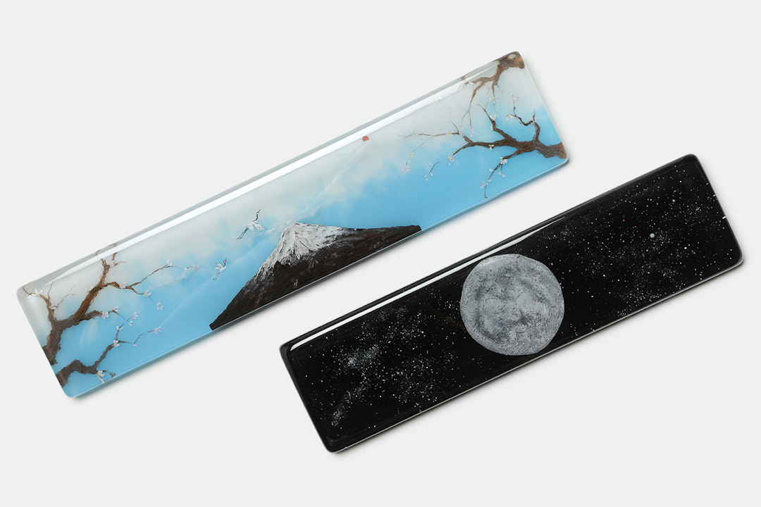 HLYM Mt. Fuji & Full Moon Artisan Resin Wrist Rests