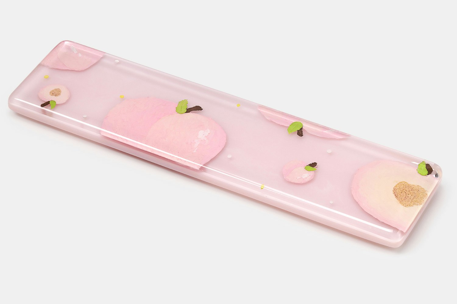 HLYM Painted Peach Resin Artisan Wrist Rest