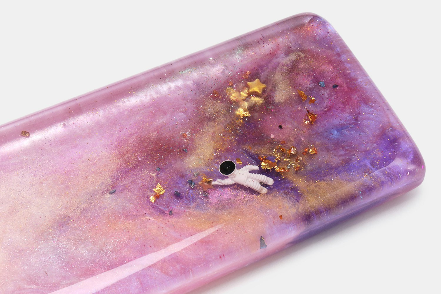 HLYM Pink Nebula Resin Artisan Wrist Rest