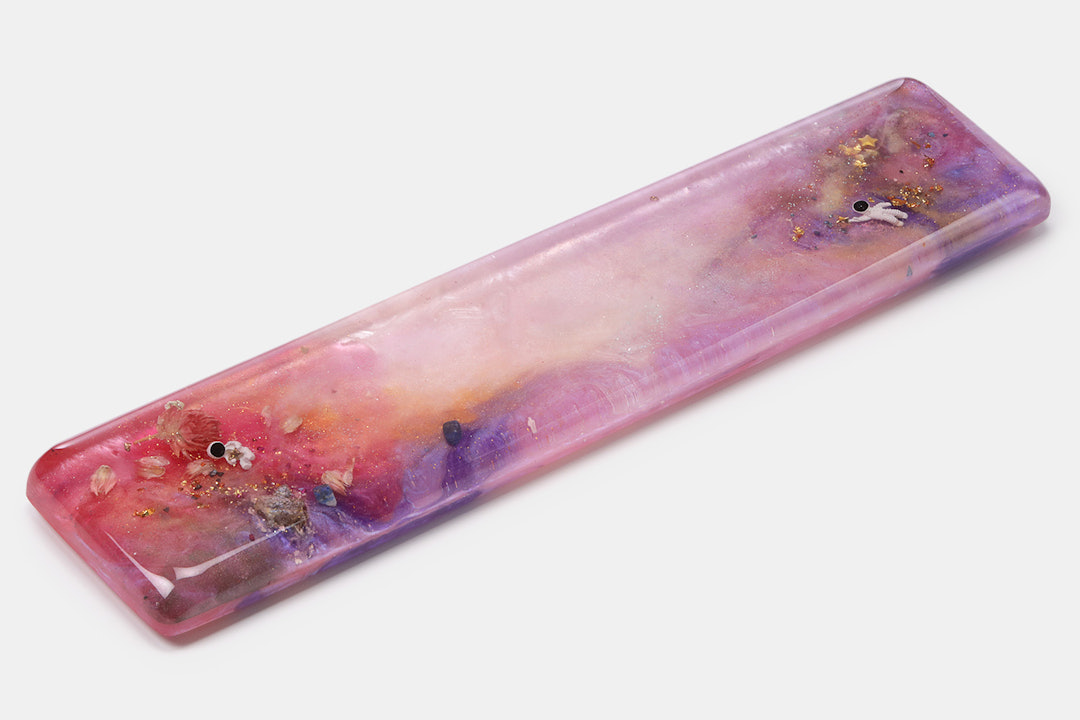 HLYM Pink Nebula Resin Artisan Wrist Rest
