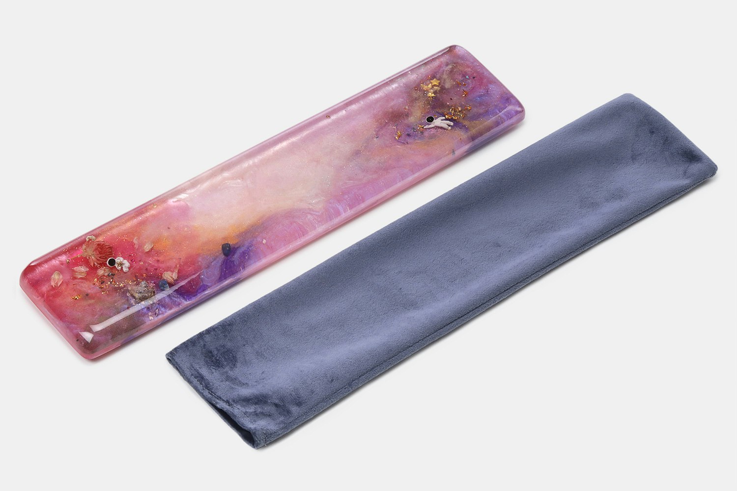 HLYM Pink Nebula Resin Artisan Wrist Rest