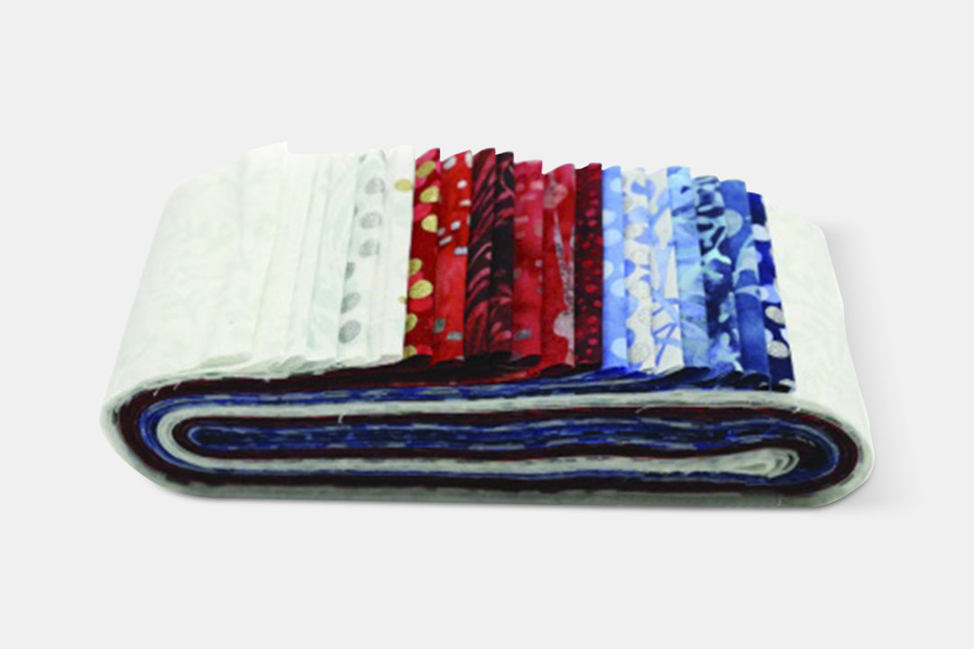 Hoffman Yankee Poppies Batik Fabric Strips