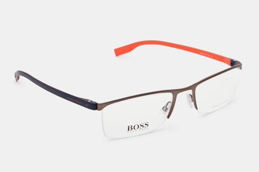Hugo Boss 610 Semi-Rim Stainless Steel Eyeglasses