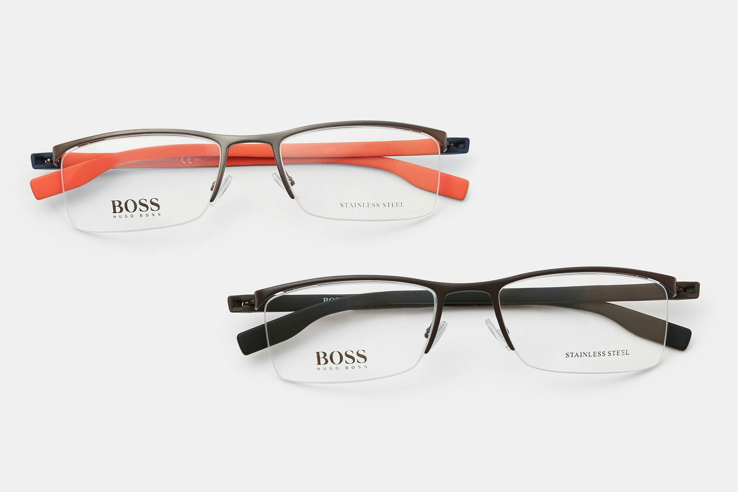 Hugo Boss 610 Semi Rim Stainless Steel Eyeglasses Eyewear Eyeglasses Drop