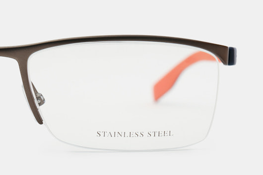 Hugo Boss 610 Semi-Rim Stainless Steel Eyeglasses