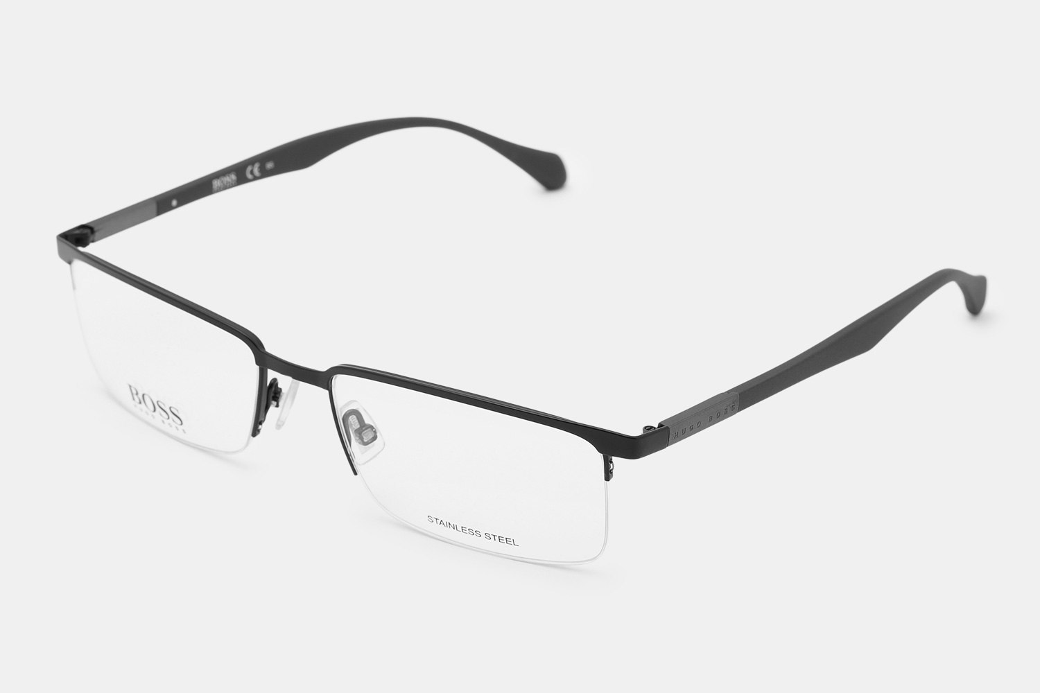 hugo boss semi rimless glasses