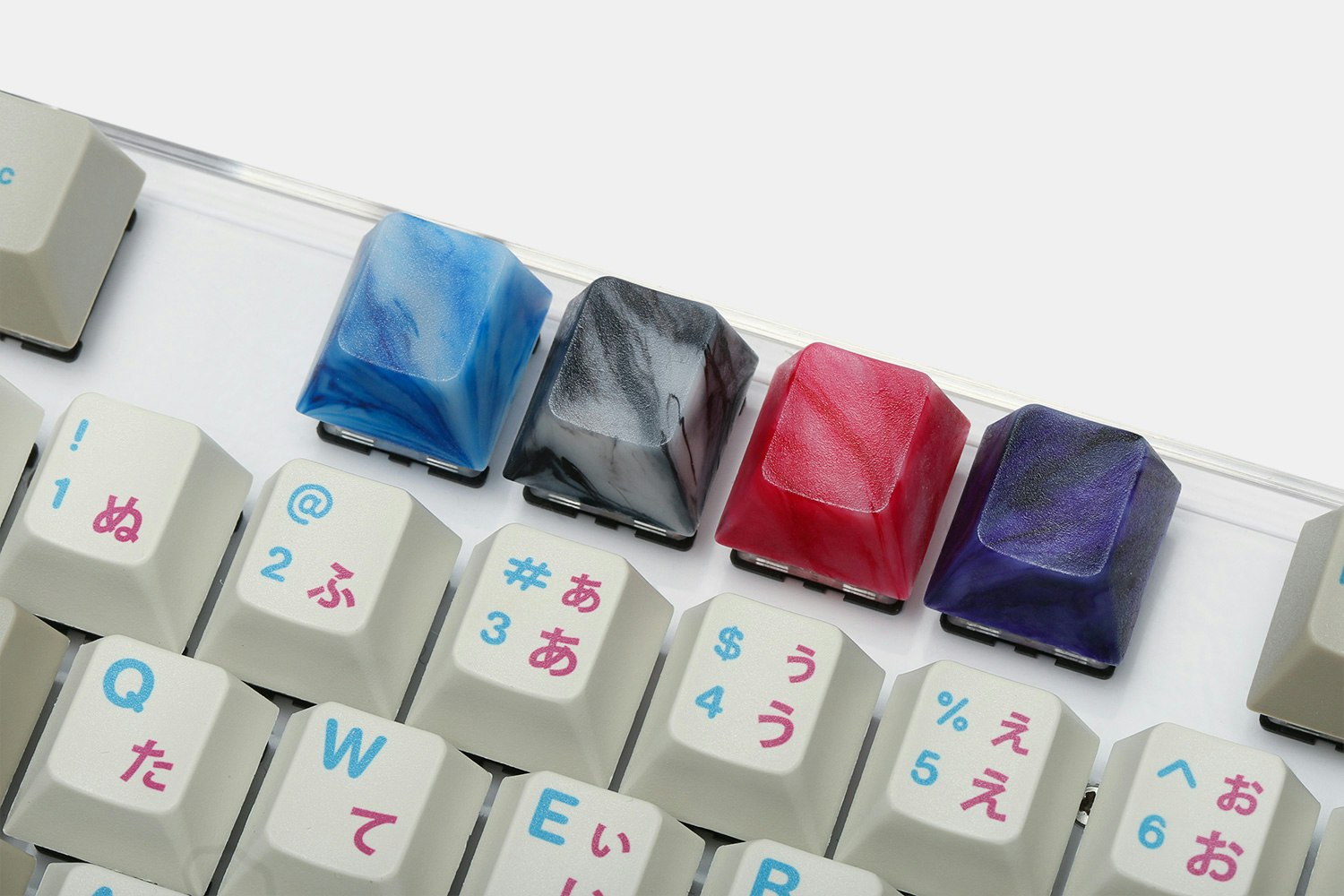 Idea23 Marbled Resin Artisan Keycaps (4-Pack)