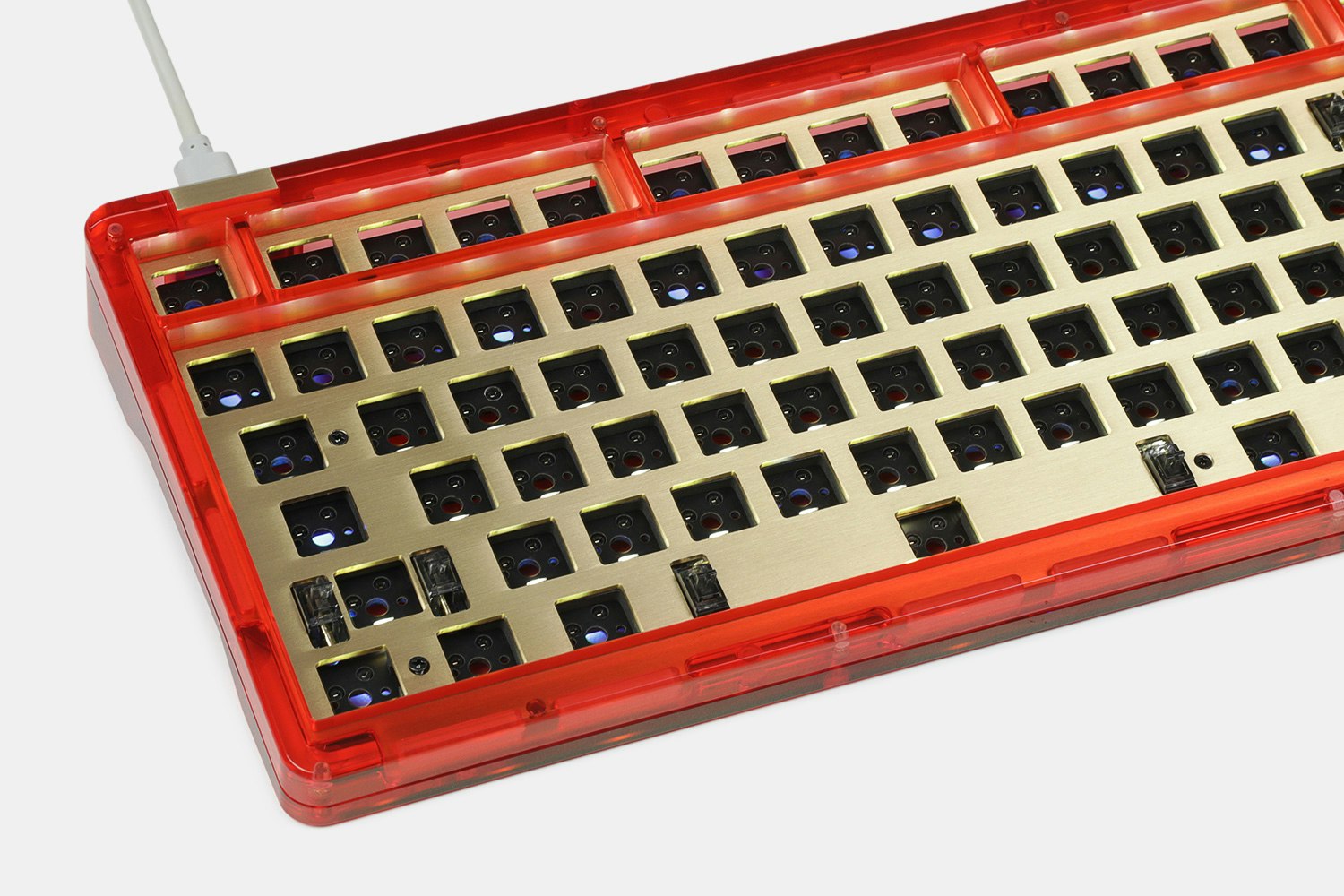 IDOBAO ID80 Red Crystal Gasket Barebones Keyboard