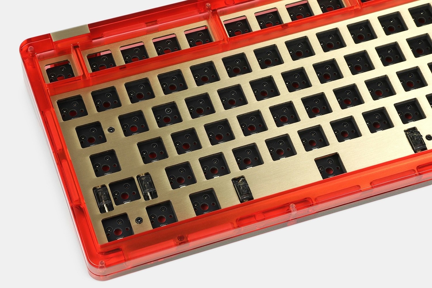 IDOBAO ID80 Red Crystal Gasket Barebones Keyboard