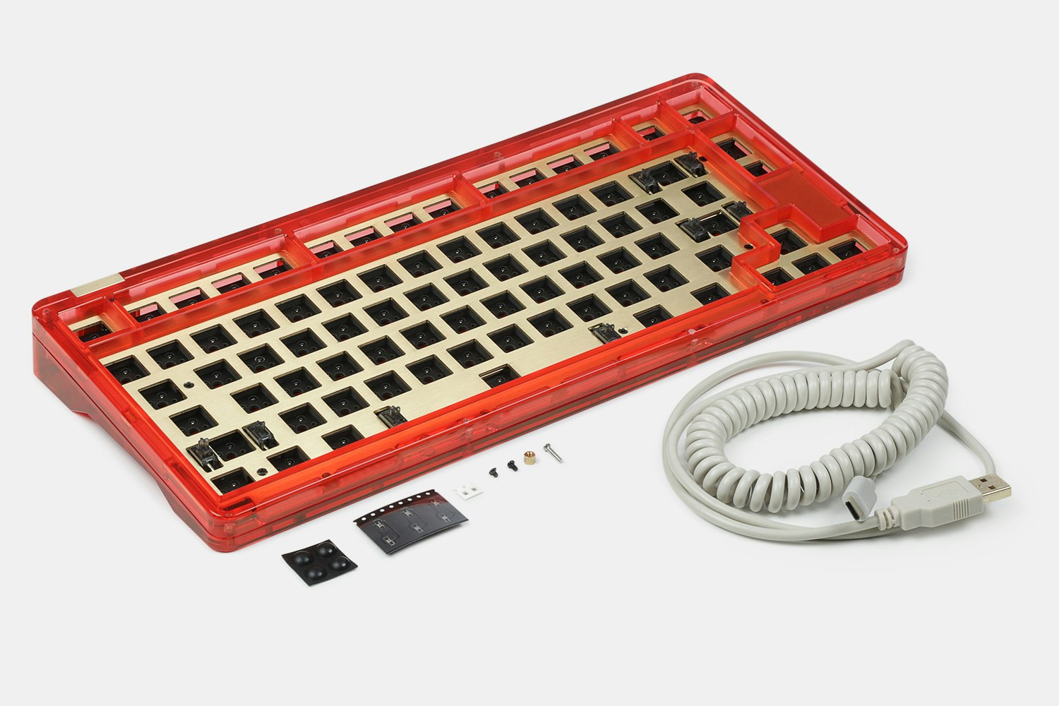 IDOBAO ID80 Red Crystal Gasket Barebones Keyboard