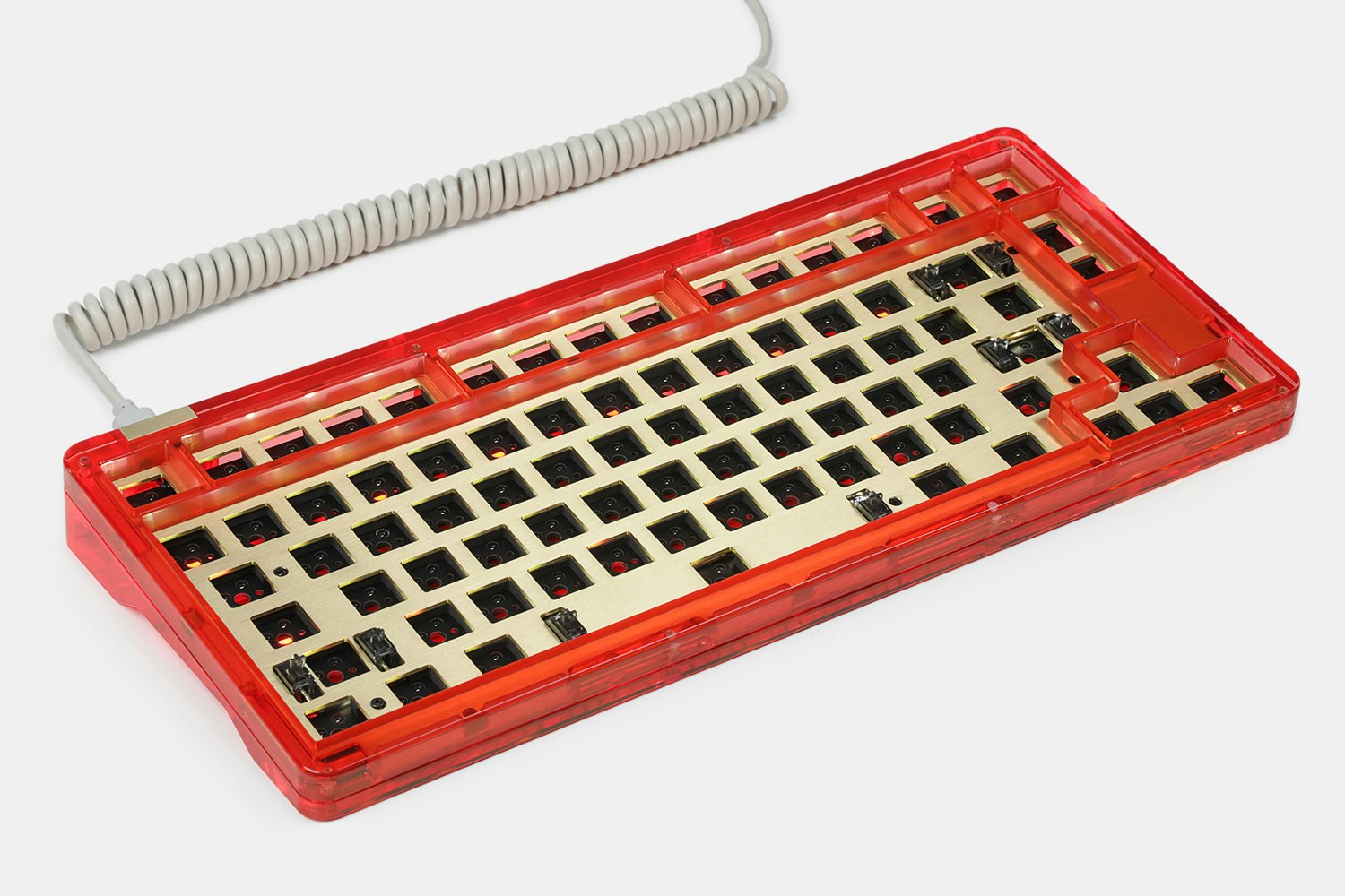IDOBAO ID80 Red Crystal Gasket Barebones Keyboard