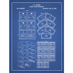 Monopoly Pieces – Blue Grid