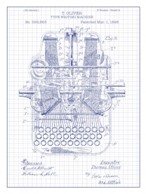 Type Writing Machine - T. Oliver - 1898 - 599,863