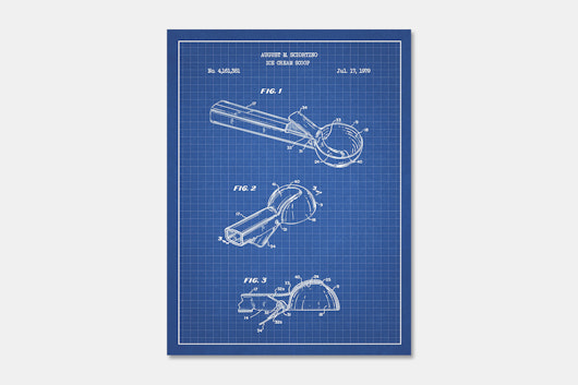 Inked and Screened Baking Tools Patent Prints