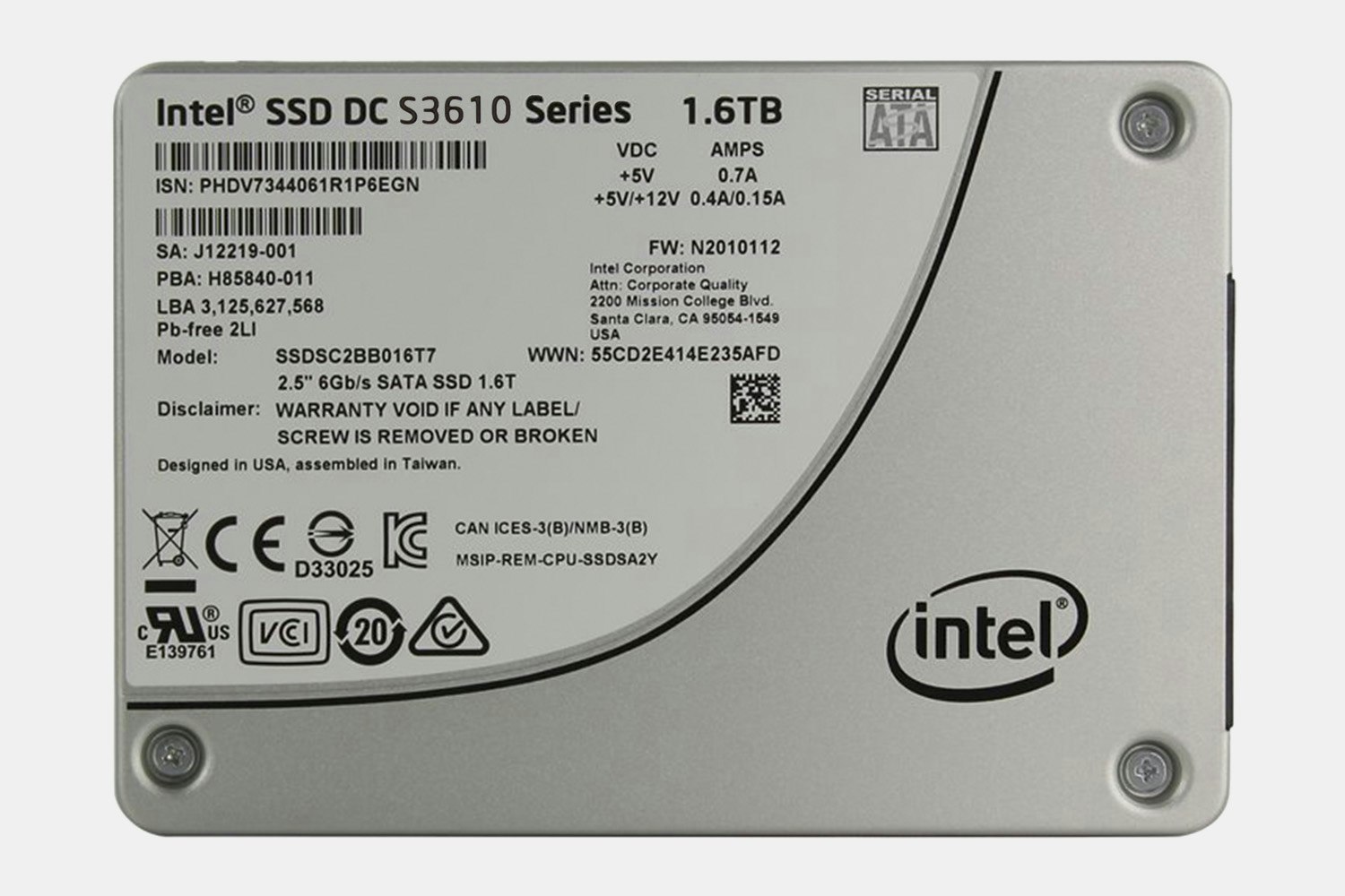 intel ssd dc s3610