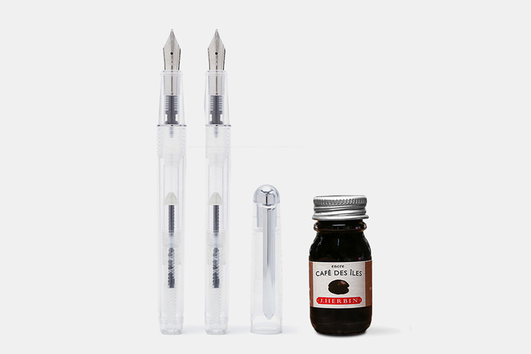 J. Herbin Fountain Pen 2-Pack & Bottled Ink