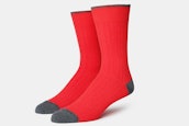 Ribbed Sock - Charcoal / Red