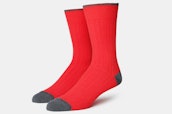 Ribbed Sock - Charcoal / Red