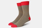 Mini Horizontal Stripe Sock - Red/Yellow