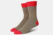 Mini Horizontal Stripe Sock - Red/Yellow
