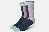 Color Block Sock - Green / Dusty Pink
