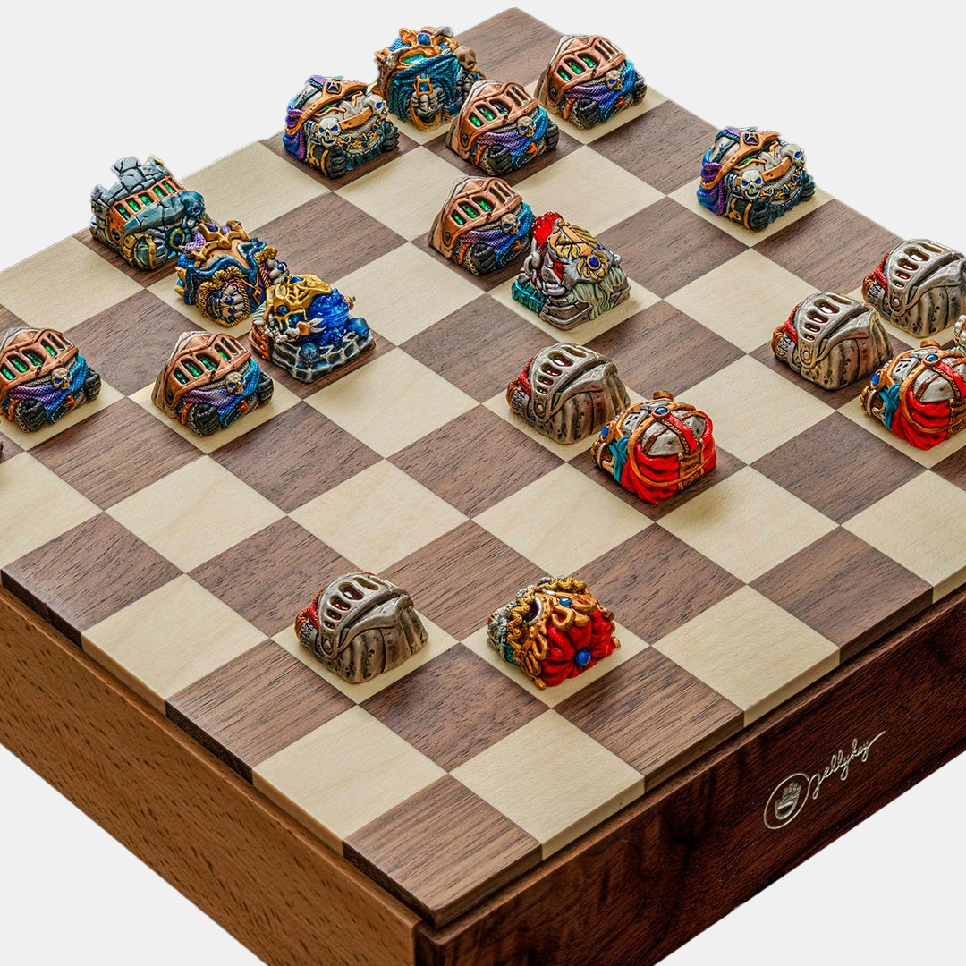 Jelly Key Crusader's Gambit Artisan Keycap and Chessboard - Drop
